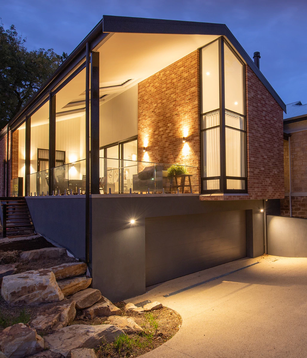 iluminated house in the night